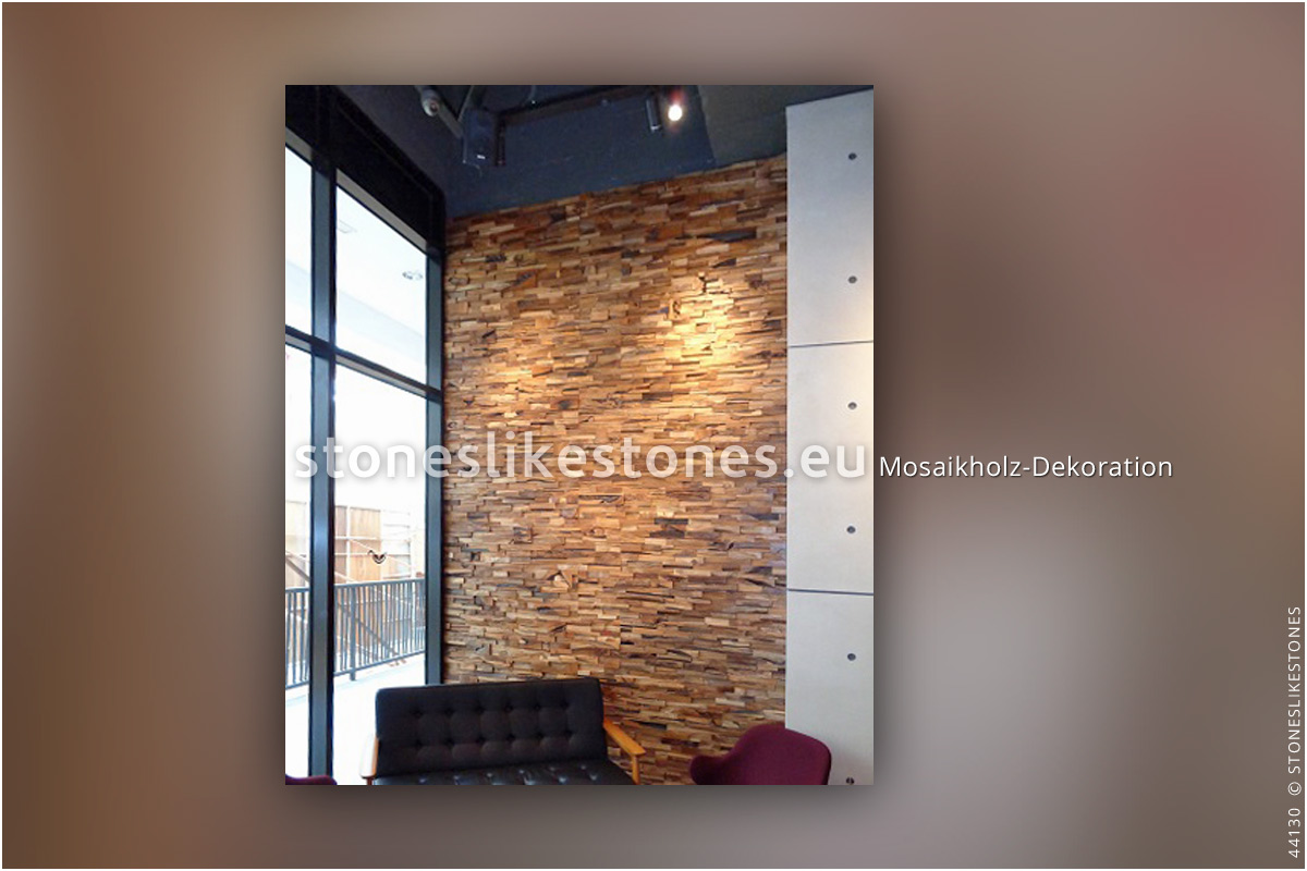 StoneslikeStones Mosaikholz 44130 – Holzpaneele Echtholz Office