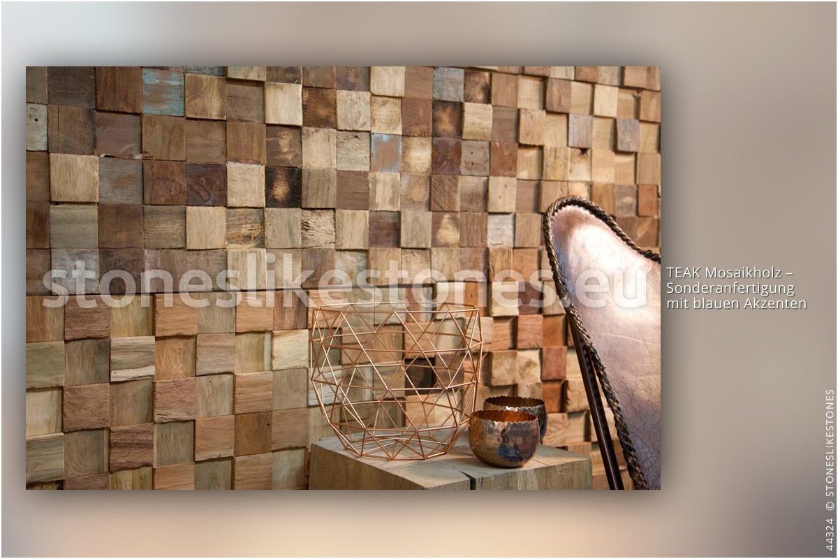 StoneslikeStones Mosaikholz 44324 – Holzpaneele Echtholz