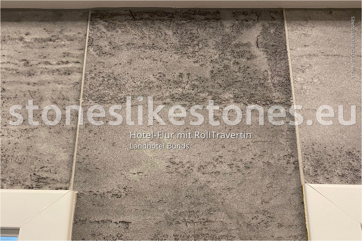RollTravertin, der gediegene Wandbelag von StoneslikeStones im Hotel Bunds