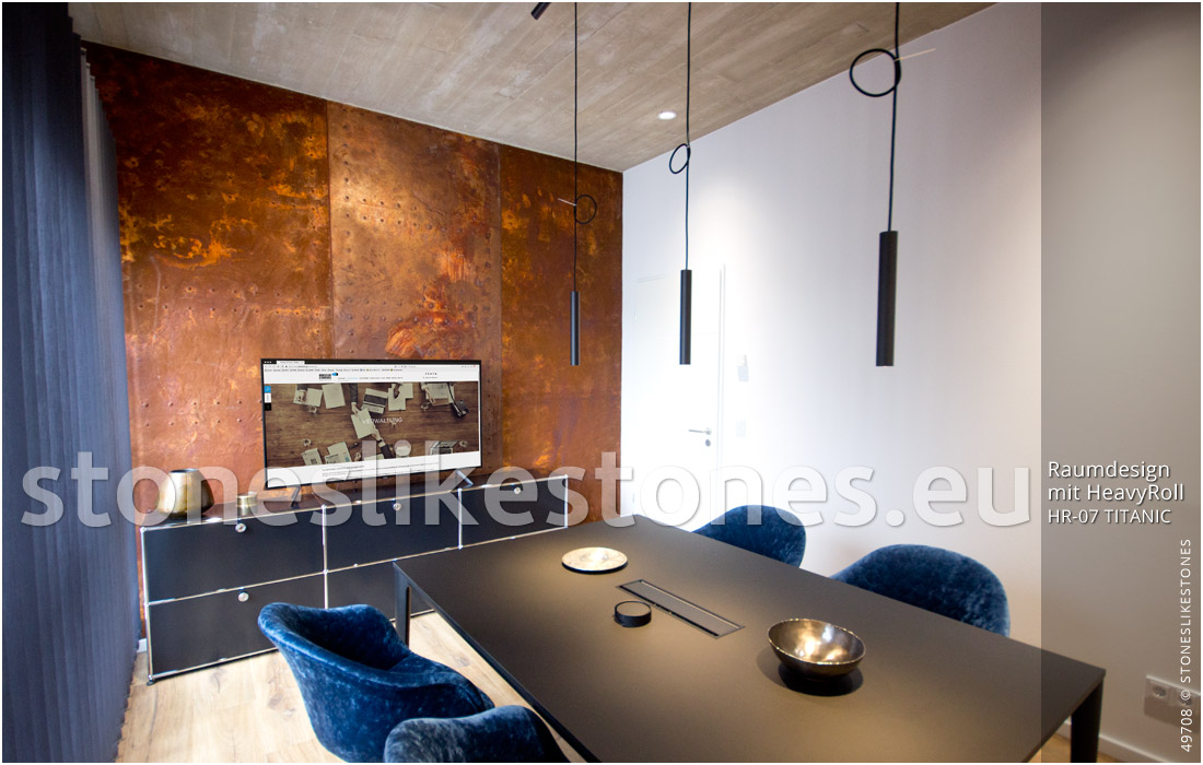 StoneslikeStones 49708_–_Konferenzzimmer Raumdesign mit Eisenrostdekor-Wand