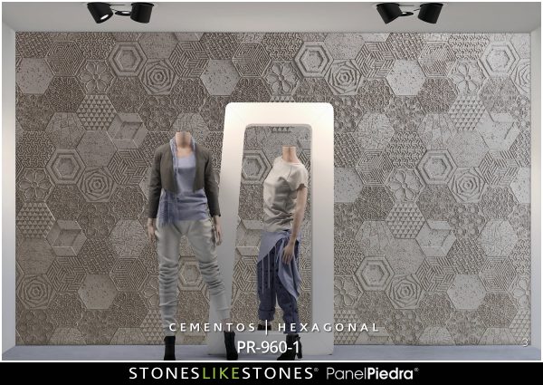 StoneslikeStones PanelPiedra 103 PR-960-1 - Cementos HEXAGONAL 1 Schaufenster 3