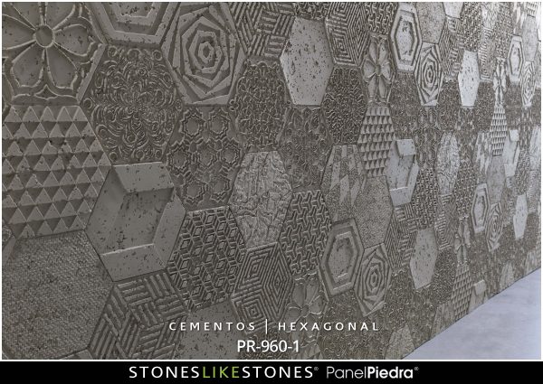 StoneslikeStones PanelPiedra 103 PR-960-1 - Cementos HEXAGONAL 1 Wand 1