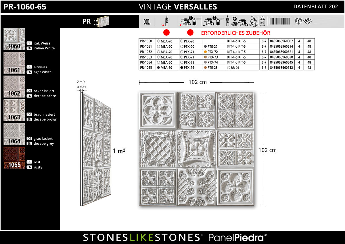 StoneslikeStones PanelPiedra VINTAGE PR-1060 Versalles TECH
