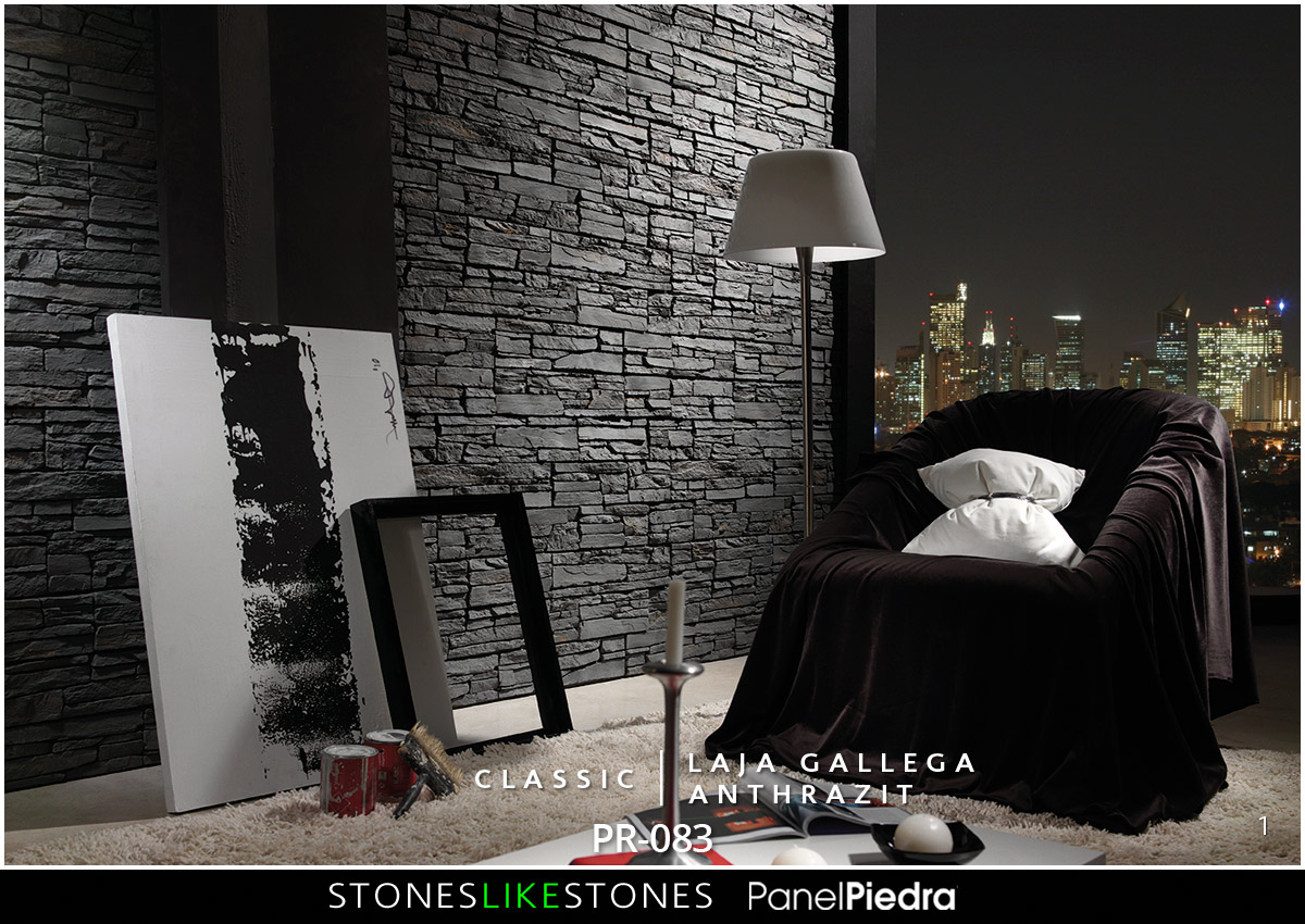 Panel Piedra CLASSIC Laja Gallega Antracita PR-83 - Stoneslikestones -  Design für Wand und Decke