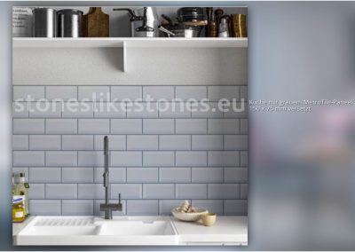 StoneslikeStones MetroTile 27605 Küche mit BEVEL METRO OFFSET GRAU