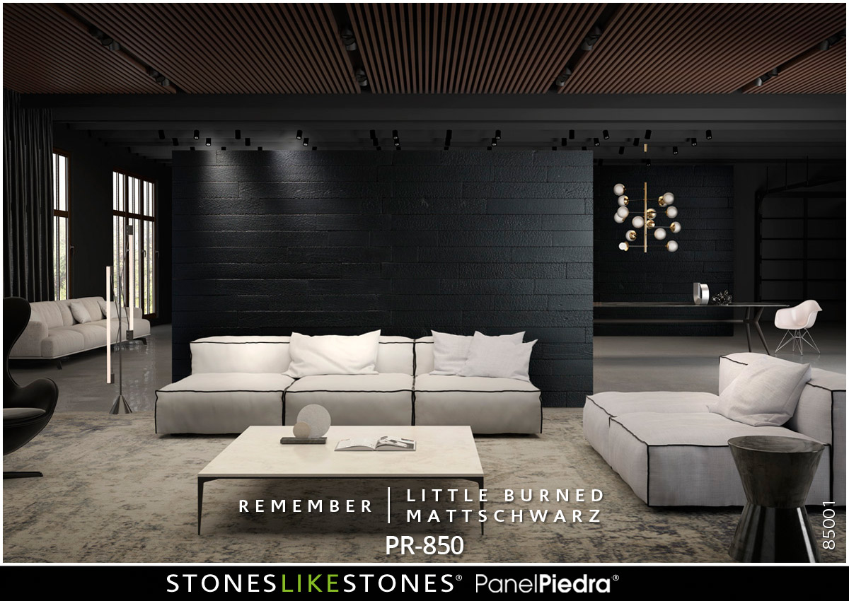 StoneslikeStones PanelPiedra PR-850 Remember LITTLE BURNED anthrazit – Ambiente Abb. 85001