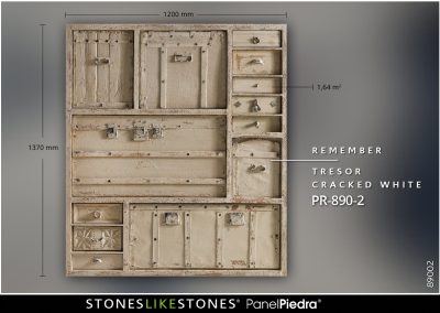 StoneslikeStones PanelPiedra PR-890-2 Remember TRESOR cracked white – Muster Abb. 89002