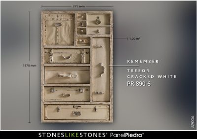 StoneslikeStones PanelPiedra PR-890-6 Remember TRESOR cracked white – Muster Abb. 89006