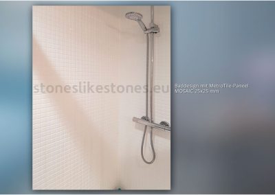 StoneslikeStones MetroTile-Paneel 23709 – Dusche mit MOSAIK 25 WEISS – Download mit Rechtsklick