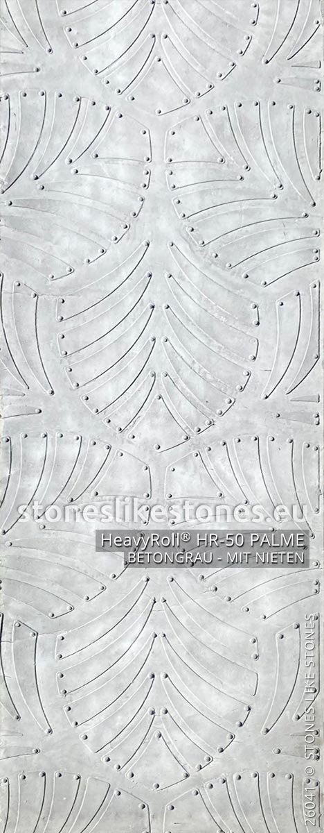 StoneslikeStones HeavyRoll 26041 – HR-05 PALME grau Nieten - ca. 3000x1000 mm - Download mit Rechtsklick