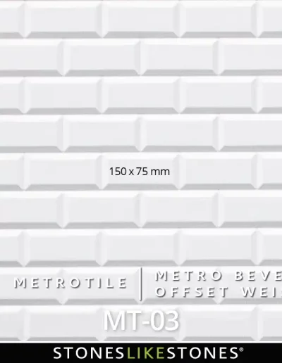 StoneslikeStones MetroTile MT-03 - METRO BEVEL OFFSET WEISS 100x75mm - Download mit Rechtsklick